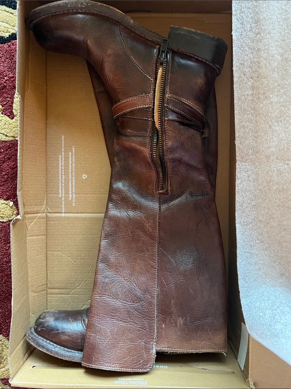 Bed Stu Women’s Bristol Distressed Dark Brown Riding Boots Western Vibe 6.5-7 - Picture 7 of 16